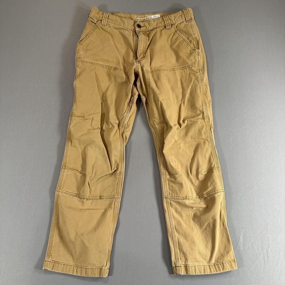 Carhartt Pants Mens 35x30 Brown Carpenter Canvas Relaxed Straight Workwear